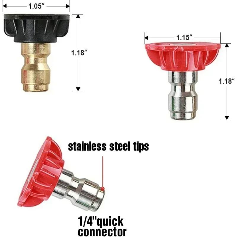 Насадки для мойки высокого давления 4500 фунтов на кв. дюйм, быстроразъемные распылительные насадки, струйный распылитель для соединения 1/4 дюйма, многоугольный соединительный инструмент для насадок