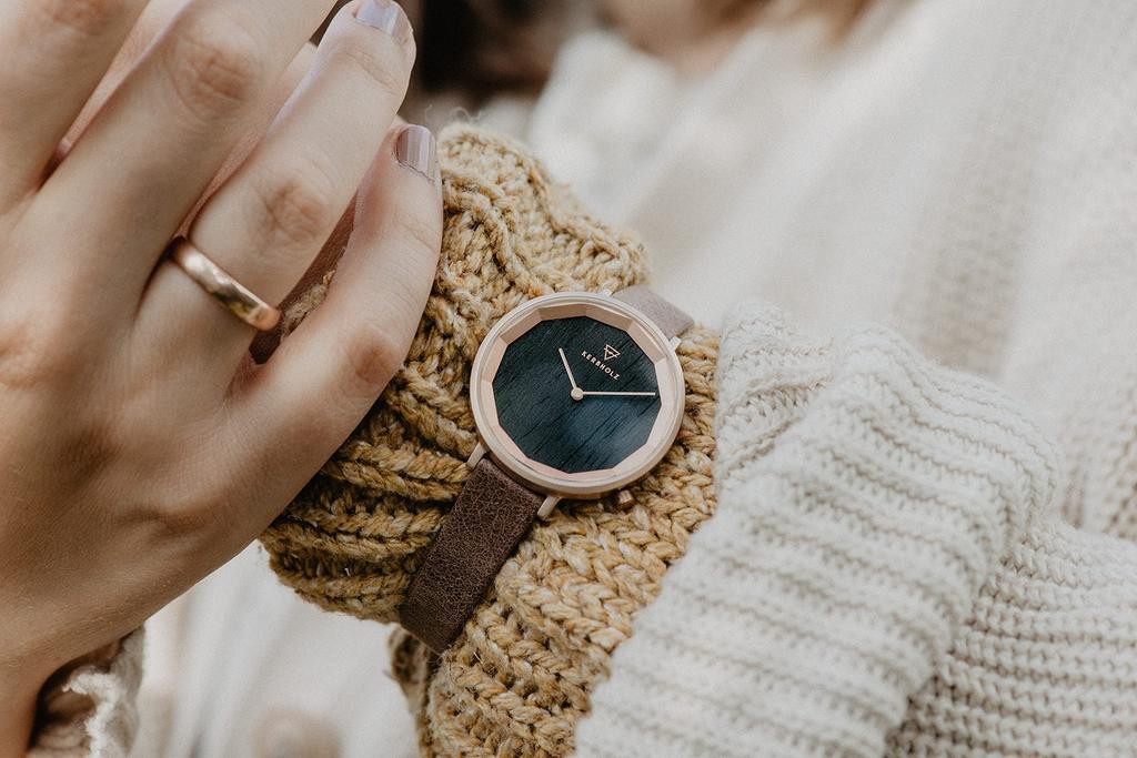 Curbholz немецкие оригинальные импортные женские часы EMIA5703, деревянные, дизайн, водонепроницаемые, продукт,