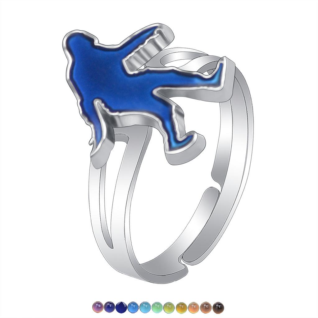 1Pcs Fashion Ring Simple Children's Princess Cartoon Cute Animal Temperature Change Ring