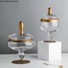 Tall Feet Glass Candy Jar Phnom Penh Transparent Glass Jar Storage Tank Dessert Plate Fruit Plate Snack Tray Dried Fruit Box