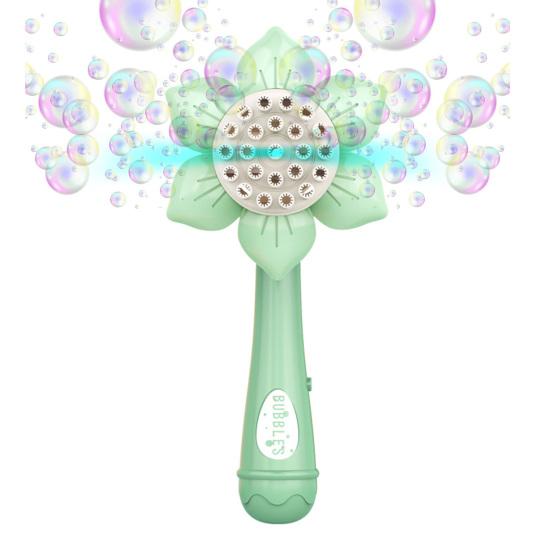 Electric Sunflower Bubble Maker Wand 23 Holes Flower Shape Kids Handheld Automatic Bubble Blower Machine Toy Boys Girls Birthday Gift
