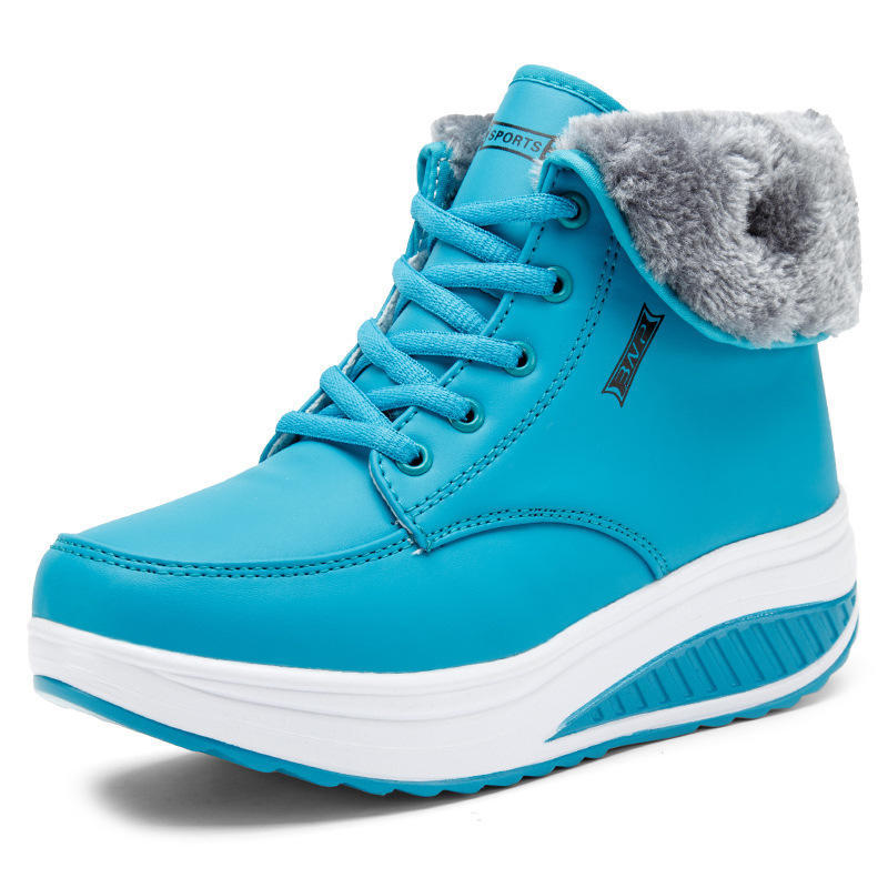 New Women Warm Plush Snow Sneaker Winter Platform Bottom Casual Shoes