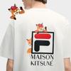 Fila X Maison Kitsune Fox T-Shirt Colorful Fox Fashion Classic Versatile Comfortable Short Sleeve Unisex Tops Cloud-White F11U529101F-WT