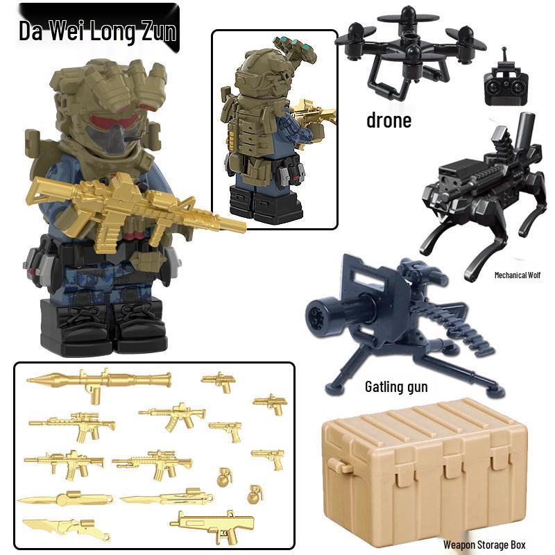Совместимая LEGO Дельта Экшн Эрозия Золотой Розовый Велоцираптор Модель Минифигурка Игрушка