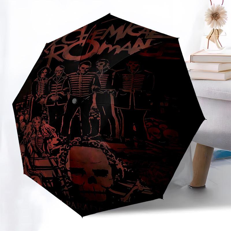 1 шт. MY CHEMICAL ROMANCE THE BLACK PARADE IS DEAD! Автоматически открывающийся, Ветрозащитный, Компактный дорожный зонт, Подарок на день рождения, Рождество, Для бизнеса 93090