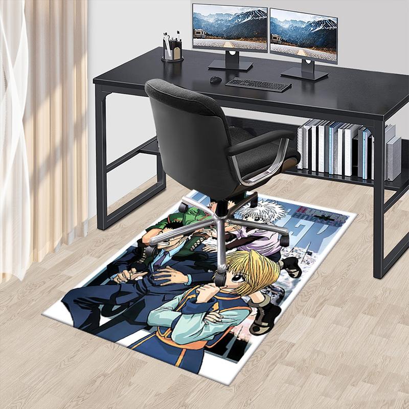 1pc Hunter x Hunter Leorio Chair Mat - Anime Cartoon Design Office Desk Pad, Non-Slip Carpet for Home Decor, Living Room, Bedroom, Game Room, Birthday