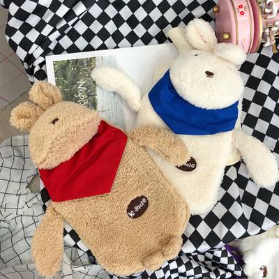 Зимняя грелка с изображением кролика из мультфильма, плюшевая грелка для снятия стресса и боли, с вязаным мягким уютным чехлом, грелка для рук