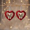 2D День святого Валентина Веселые, модные, изысканные, элегантные и милые Красные розы Любовь Мультфильм Белый медведь держит букет роз Женские серьги