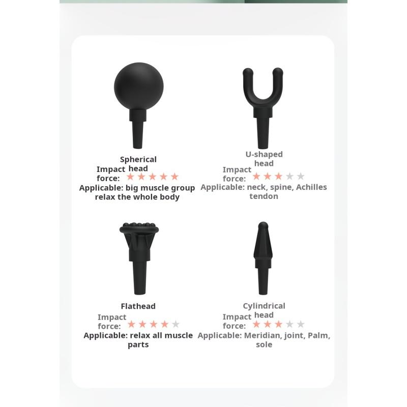 Black 4 Types Of Massage Heads Mini Fascia Gun Multi-Level Massage Gun Muscle Relaxation Massage Equipment Portable Vibration Massager