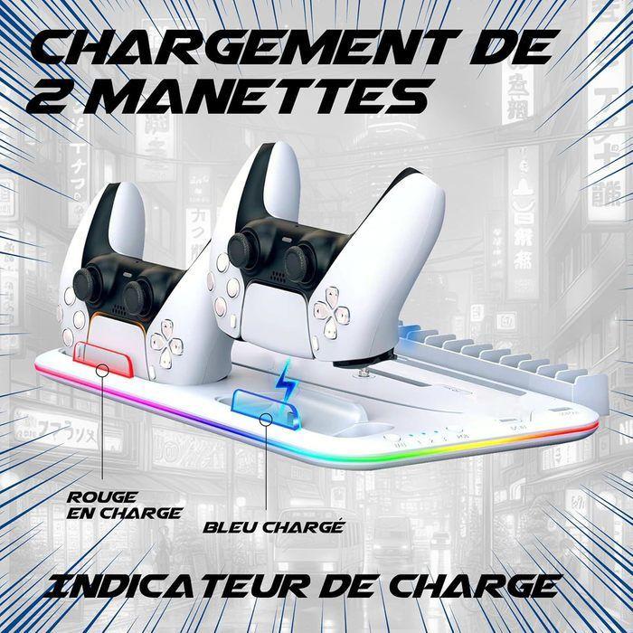 Base de charge multifonctions - AKUMA - CYBER A01 - Compatible PS5 - Chargeur rapide - Éclairage RGB