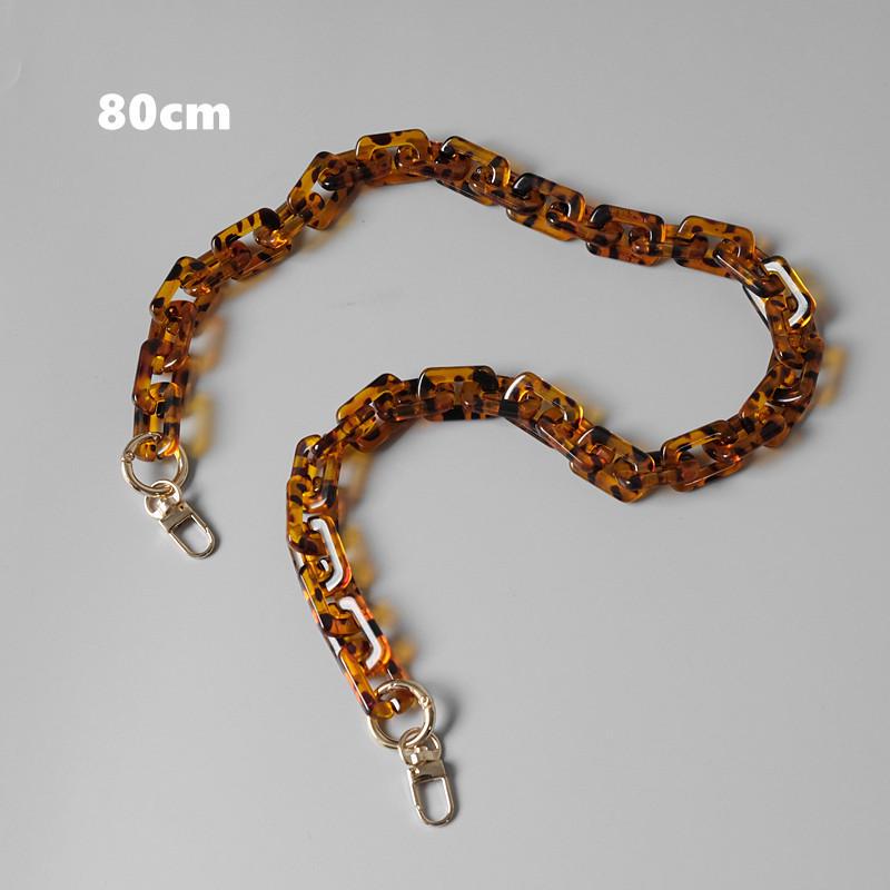 New Fashion Woman Handbag Accessory Chain Amber Leopard Acrylic Resin Chain Luxury Strap Women Clutch Shoulder Purse Chain
