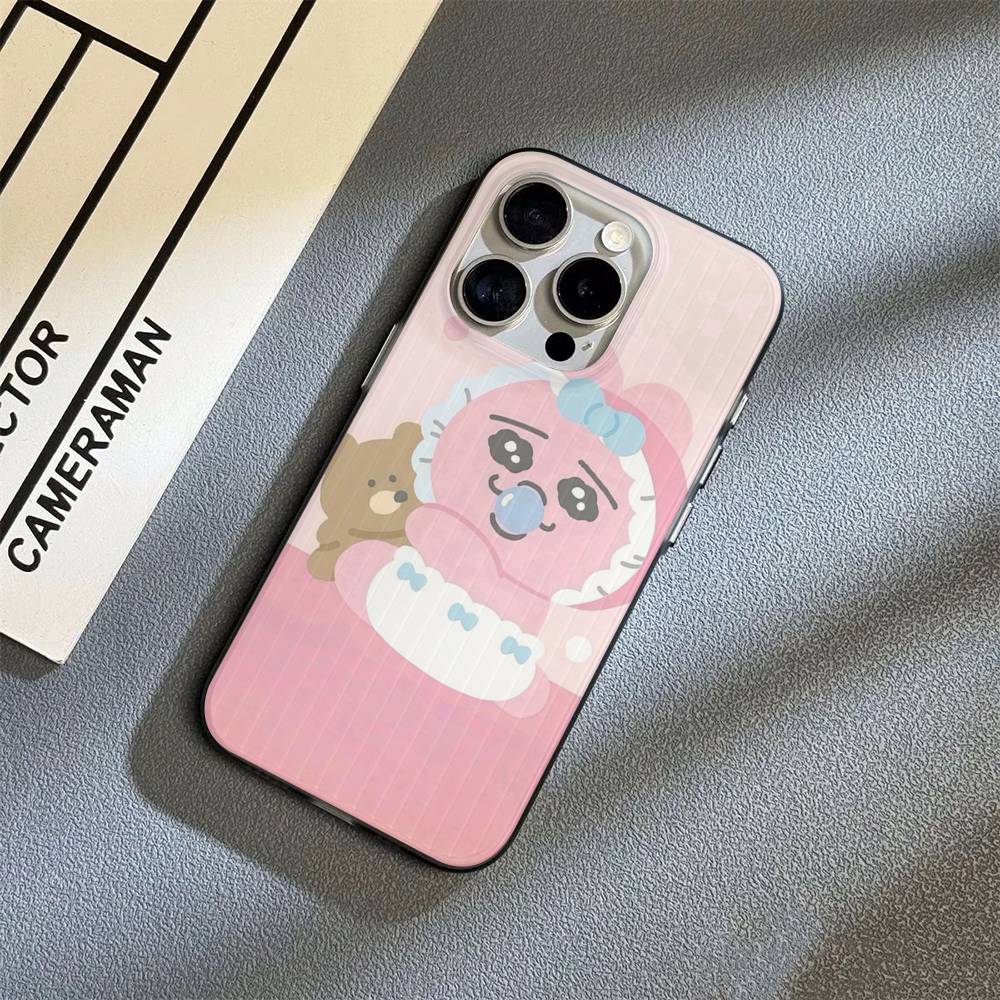 Cute Opanchu U-Usagi Cute For IPhone 17 16 15 11 12 13 14 Pro Max Plus Pro Corrugated Translucent Back Phone Cover