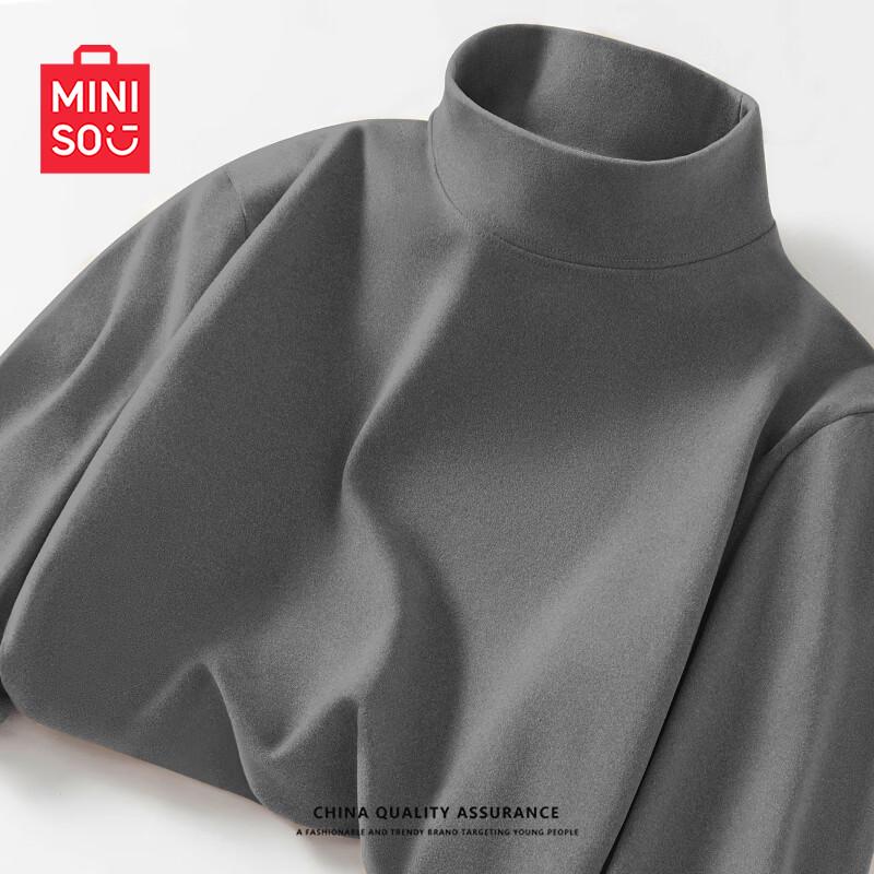 MINISO Женский базовый топ с полувысоким воротником и длинными рукавами