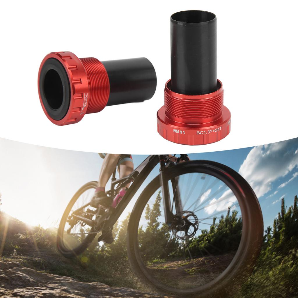 LeBycle Threaded Bike Bottom Bracket CNC Machining BB91 Mountain Bike Bottom Bracket for Outdoor Cycling