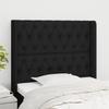 vidaXL Kopfteil Mit Ohren Schwarz 93x16x118/128 Cm Stoff
