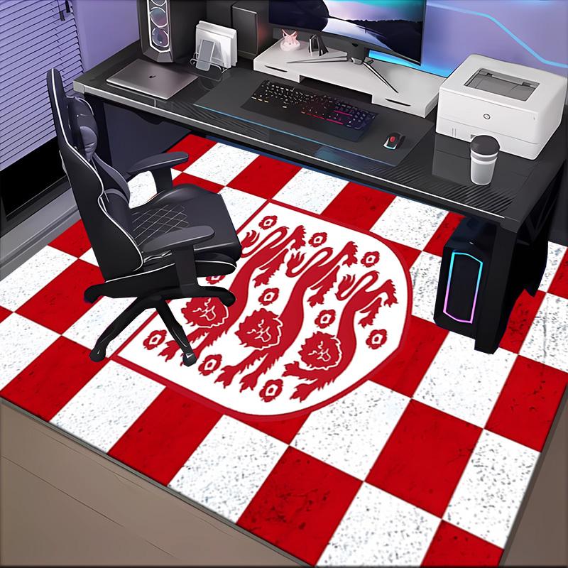 England Football Crest Printed Office Carpet Chair Cushion Entryway Rug, Rugs for Living Room, Bedroom Christmas gifts