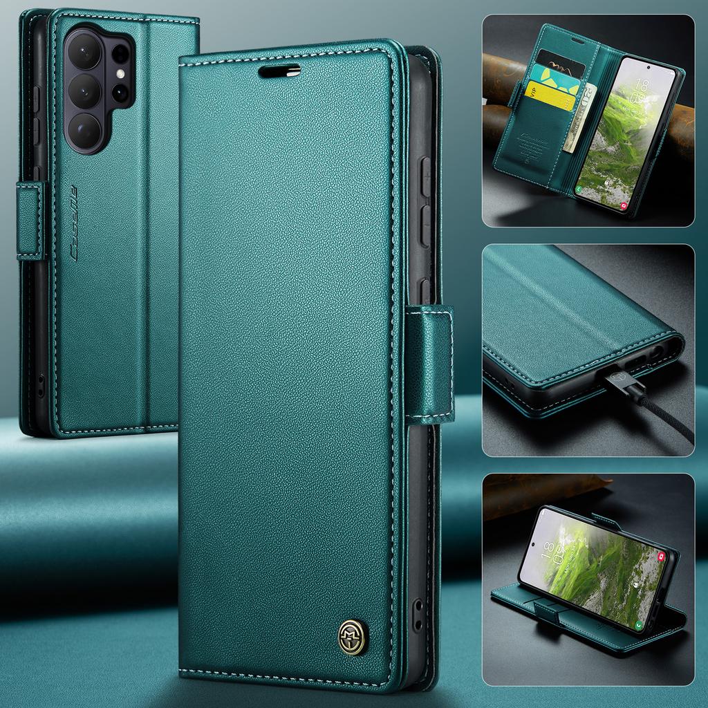 Магнитный чехол-кошелек CaseMe из ПУ-кожи для Samsung Galaxy S26 Ultra/S25 Plus/S24/S23/S22/S21/S20 с карманом-держателем для карт