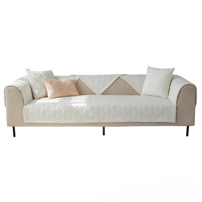 Универсальная нескользящая зимняя плюшевая утолщенная однотонная подушка для дивана на четыре сезона, простой скандинавский простой чехол для дивана, чехол