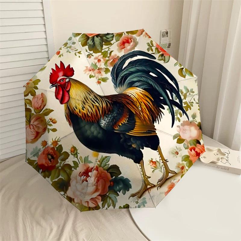 1 шт. Цветочный зонт-петушок, 8 ребер, усиленный, автоматическое открытие, легкий и прочный, милый модный аксессуар для улицы - P24