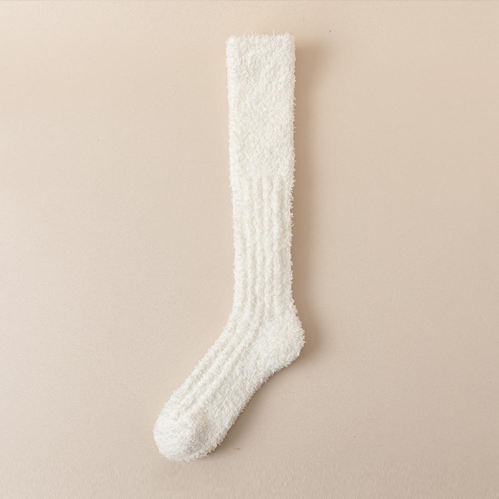 Thick Winter Sock Solid Color Women Stockings New Coral Fleece Stocking Women