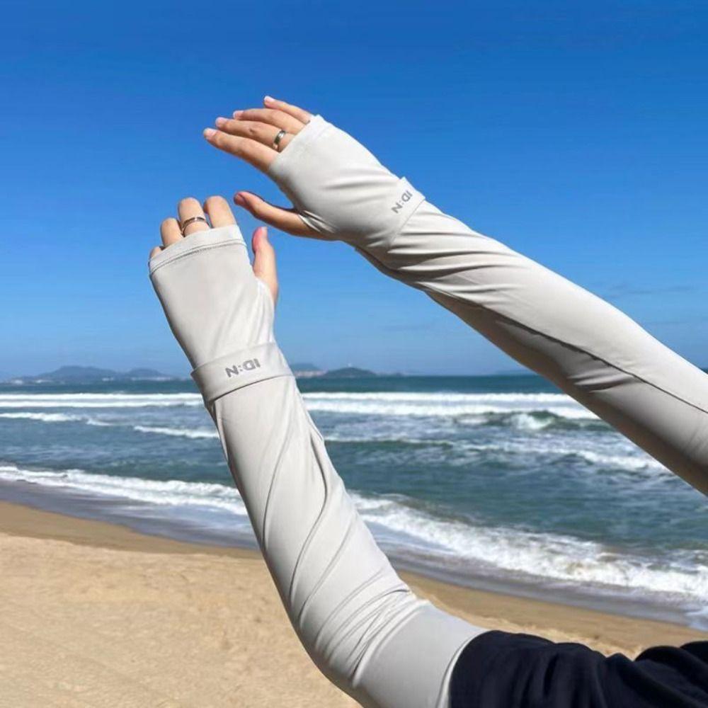 Sun Protection Ice Silk Sleeves Anti-UV Cycling Gloves Elastic Sunscreen Sleeve Climbing