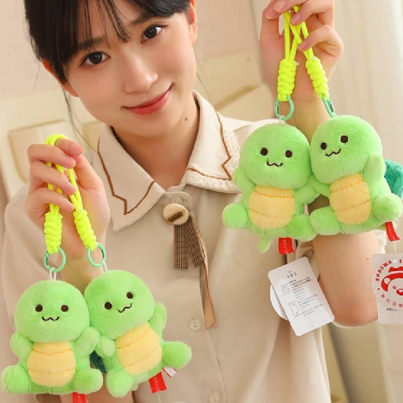 Plush Bobowa Turtle Keychain Green Pendant Backpack Decoration Luck Gift Animal