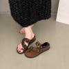 Summer New Fashion Niche Design Wedge Heels Slippers Women's Head Open Toe Low Heel with Skirt Women's Shoes