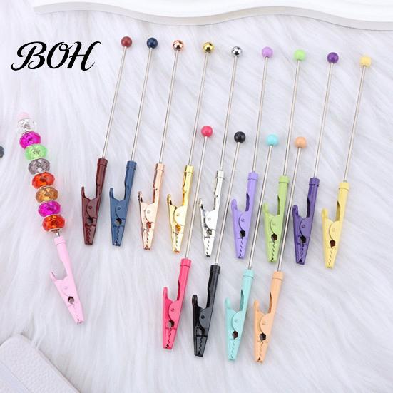 Colorful Metal Clamps Beadable Clip, Long-Tailed Crocodile Clamp, Note Clip Memo Holder, Customizable Holders DIY Photo for Office Home Desk,