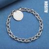 Круглый кулон из стерлингового серебра 925 пробы, браслет, цепочка, модные свадебные украшения