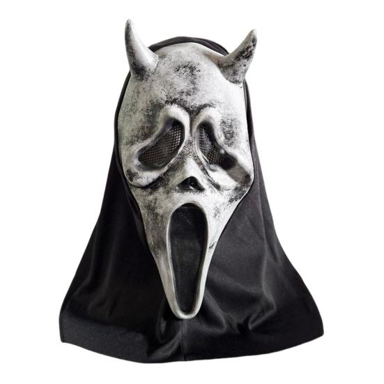 Маска лица дьявола для взрослых, маска призрака для крика ужаса на все лицо для Хэллоуина, маскарадной вечеринки, костюма, реквизит для косплея