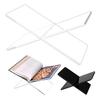 2Pcs/Set Acrylic Book Stand Holder X-Shaped Design Clear Style Thickened Reading Bookshelf Book Display Stand