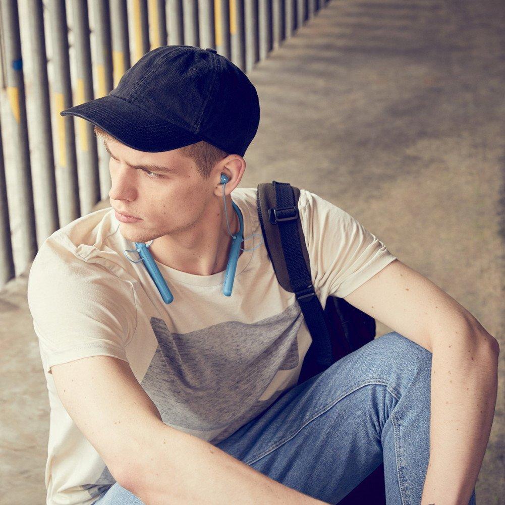 Sony Wireless Earphones Bluetooth Up To 20 Hours of Continuous with 2017 Blue L WI-C400 Compatible, Playback, In-ear Type, Microphone, Model, WI-C400