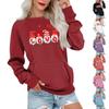 Women's Casual Valentine's Day Printed Pullover Plug Sleeve Sweatshirt With Pocket Top