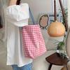Chic Plaid Canvas Tote Bag for Women Large Capacity, Perfect for Beach, Travel & Shopping