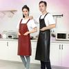 Waterproof Oil-Proof Leather Double Shoulder Work Apron, Short Style, 2-Pack