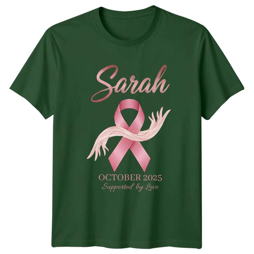 Sarah October 2025 Supported By Love Breast Cancer Awareness Unisexs Unisexs Tee