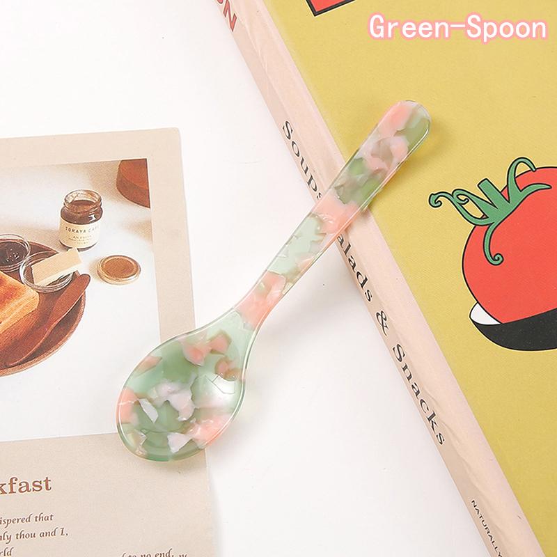 Красочные акриловые ложки для льда, сливок, кофе, икры, ложки для помешивания, десертные ложки, чайные ложки, столовые приборы, реквизит для вечеринок и фото