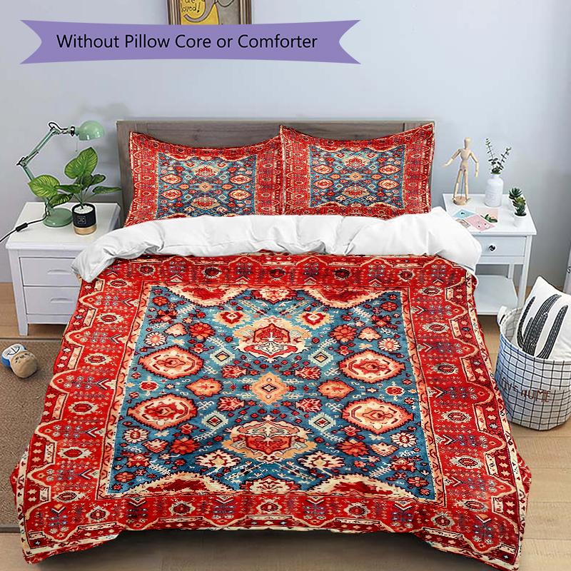 3Pcs Traditional Persian Rug Bedding Set Quilt Cover Pillowcase Home Christmas Xmas Halloween Gift 1 Duvet Cover 2 Pillowcase M924201