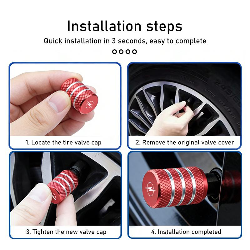 4PCS Car Valve Cap Tire Valve Cover Anti-Leak Bicycle Accessories For Opel Corsa D Astra G H J K F Mokka C Zafira B Vectra PF5