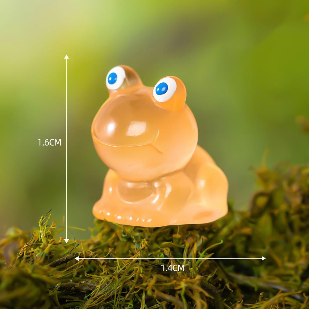 6pcs Mini Frogs Glow At Dark Fairy Garden Miniatures Decoration Luminous Frog Vivarium Micro Landscape DIY Accessories