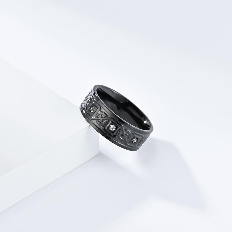 Кельтское кольцо из титановой стали с вечным узлом для мужчин, модные ювелирные изделия в скандинавском стиле с этническими узорами, кольца на палец для пар