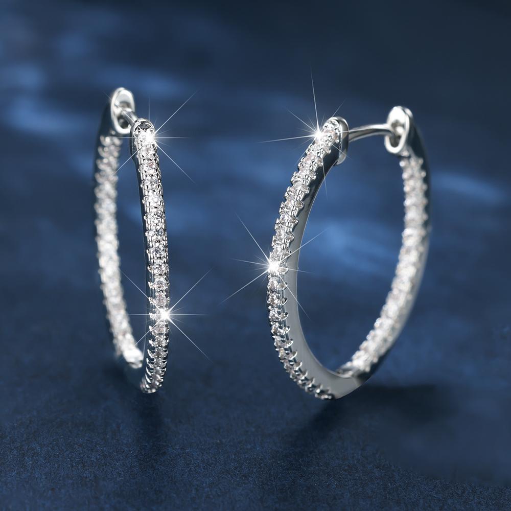 Серьги-кольца с синим цирконием для женщин, классические золотые свадебные украшения, модные свадебные круглые серьги с кристаллами