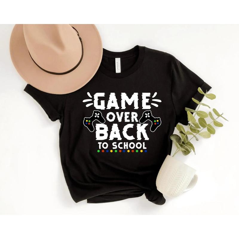 Game Over Back To School Футболка Первый День В Школу Наряд Дети Игры Учитель