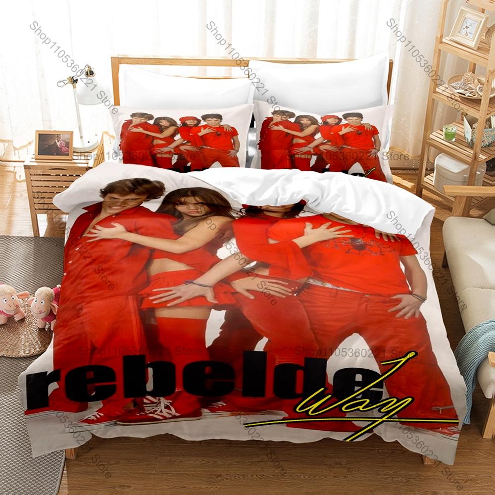 Rebelde Way Themed Duvet Cover + 2 Pillowcases Popular Show Graphic Cozy Home & Dorm Bedding