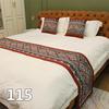 European Cotton and Linen Bed Flag with Diamond Shaped Flower Pattern Beds End Towel Hotel Homestay Special Bedding Bed End Cover Cushion Pillow