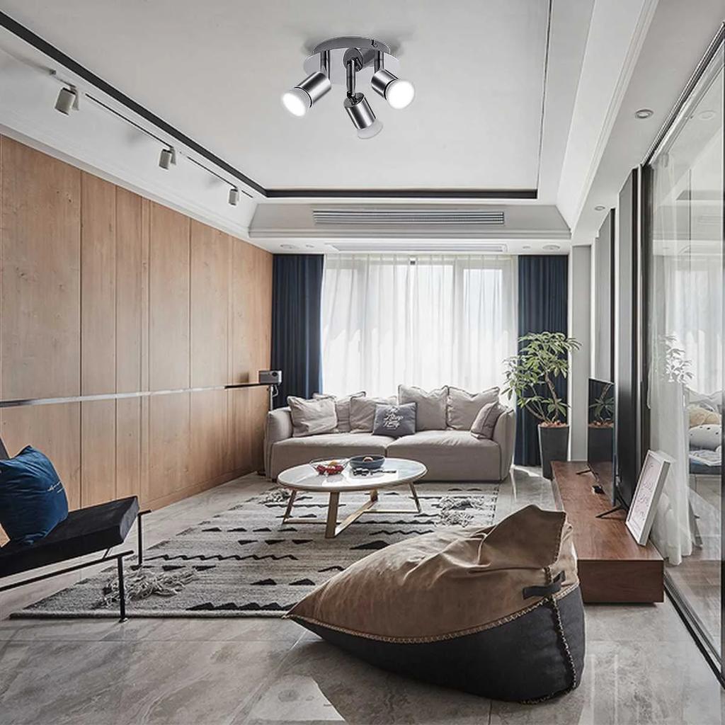 3-х сторонний вращающийся потолочный светильник GU10 Base потолочный точечный светильник современный широкий гостиная кухня спальня лампы AC100-220V