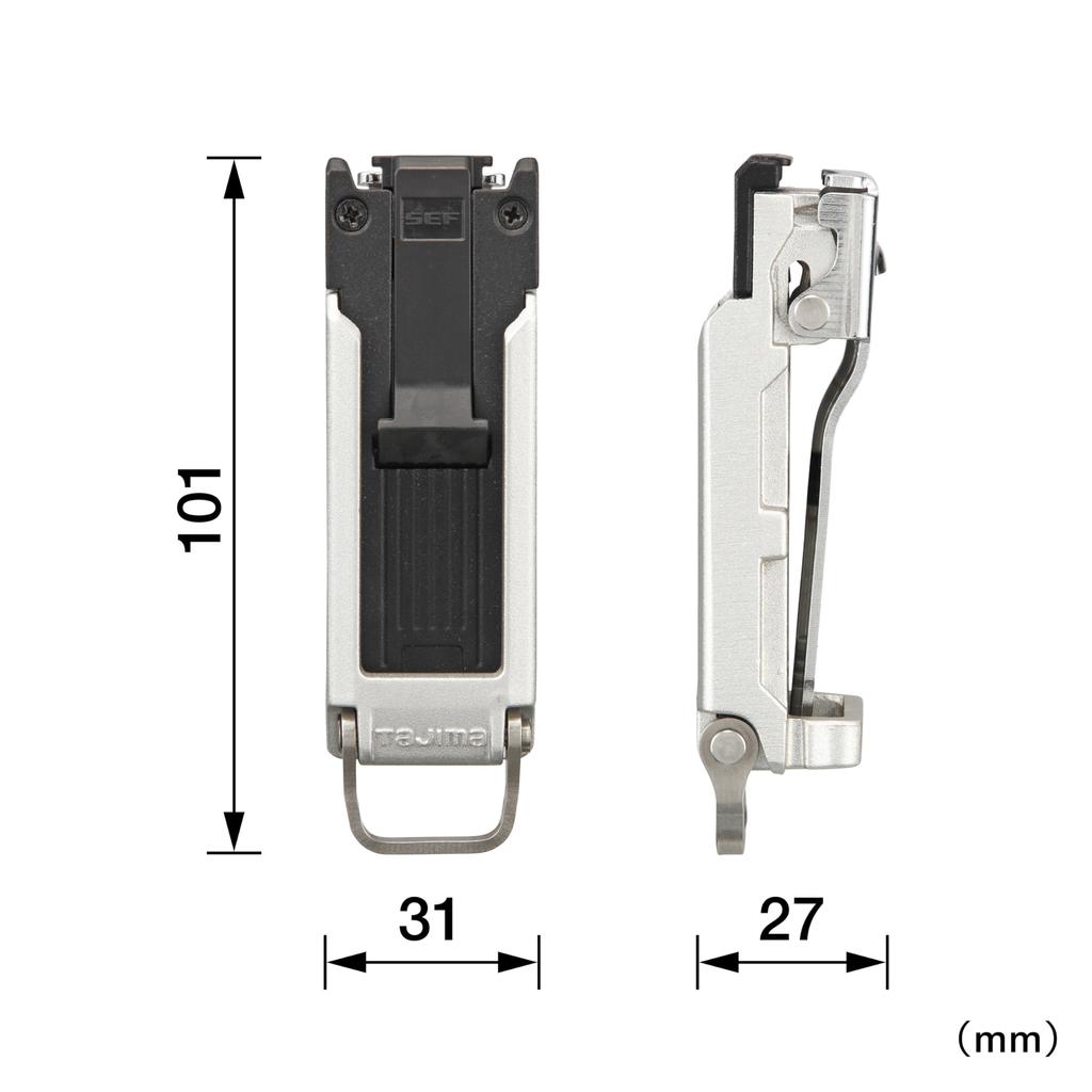Tajima Safe System Safety Holder for Waist Slim design for easy Top button system allows for easy attachment to any waist Can be attached to the