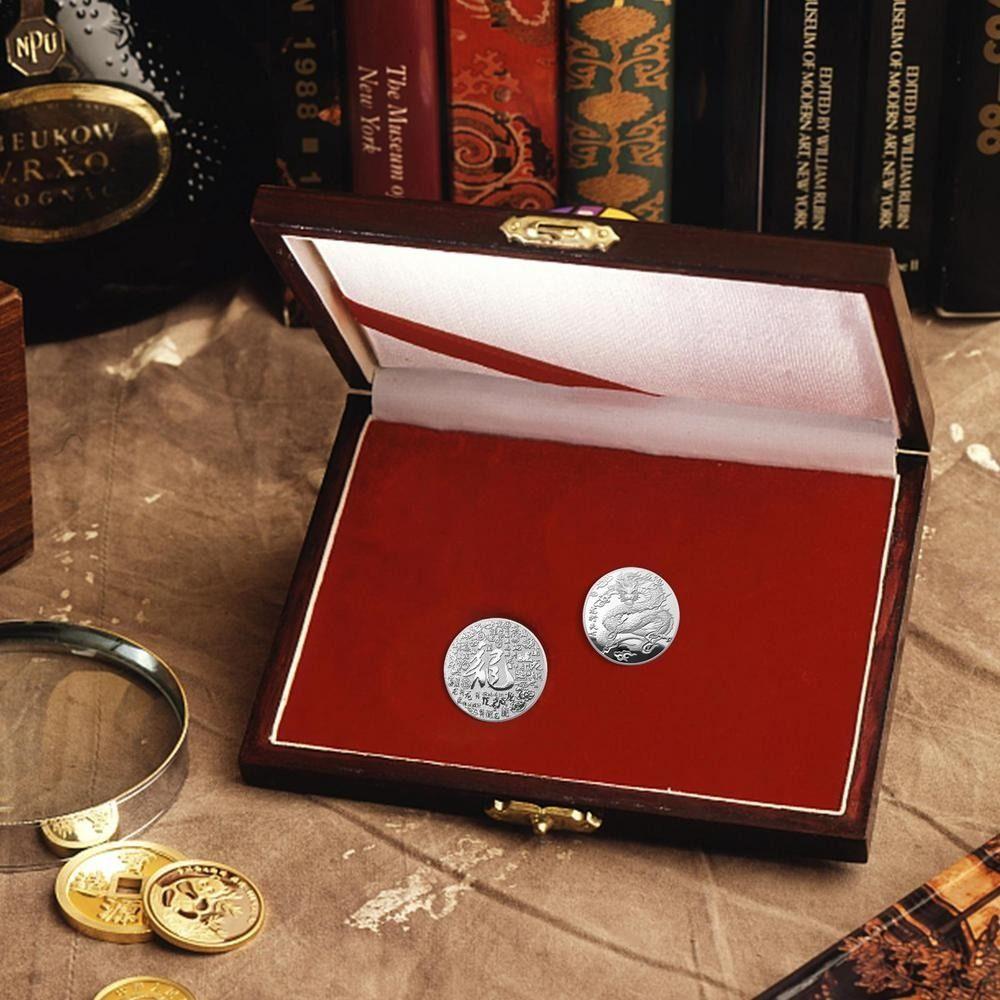 Двусторонние монеты с тиснением дракона, золотые коллекционные монеты, монета китайского зодиака Дракона, Новый год