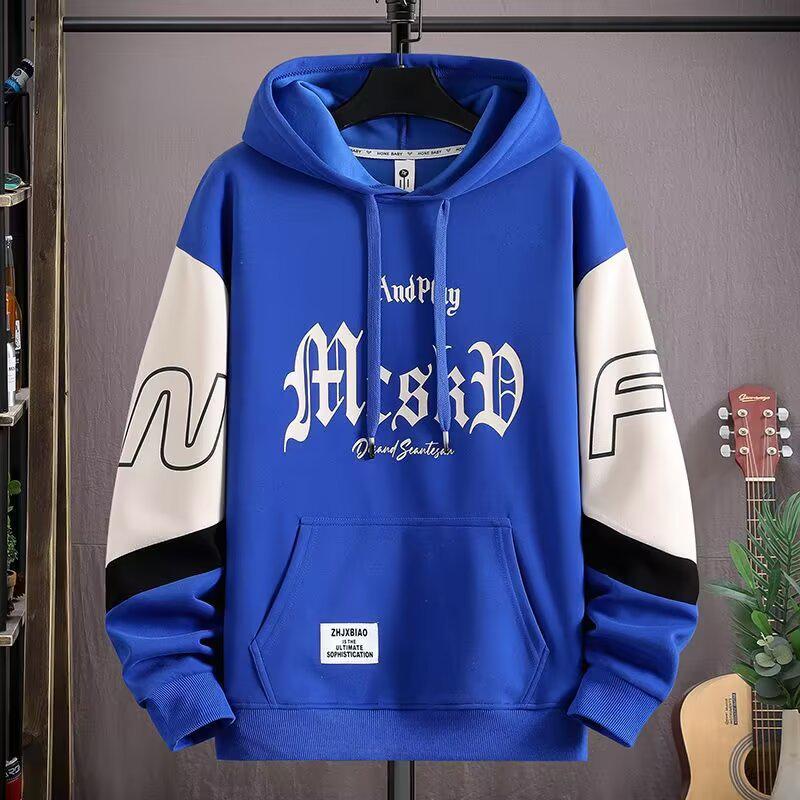 Boys' Plush Hooded Sweatshirt: Thick, Warm Pullover for Autumn/Winter, Perfect for Layering.