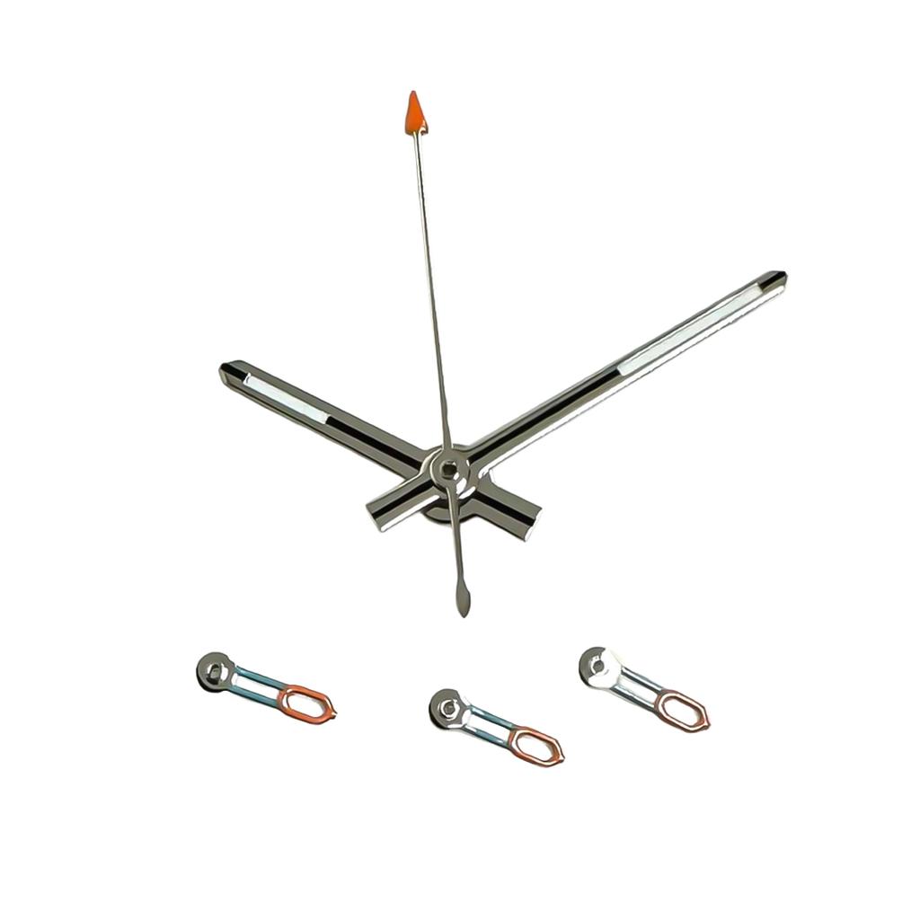 Серебристые/Оранжевые Стрелки для Часов для Механизма VK63 6 Пинов Зеленый Люминесцентный Указатель Часов Аксессуары